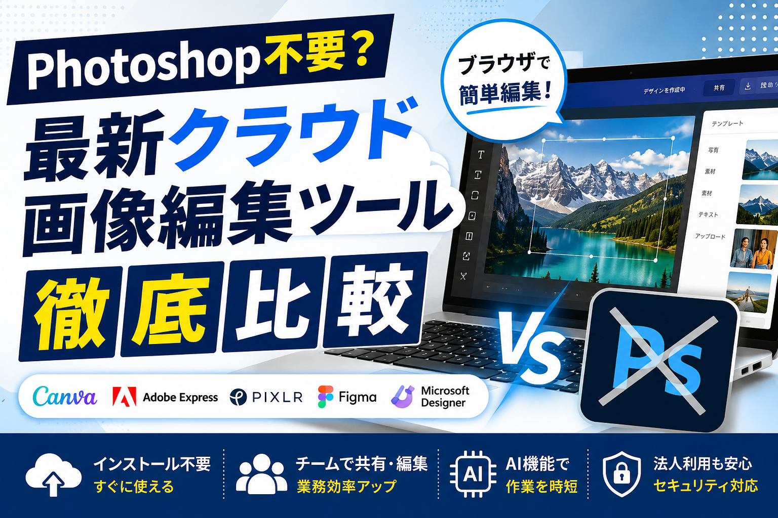 Photoshop不要？最新クラウド画像編集ツール徹底比較｜法人におすすめの画像編集サービスを解説